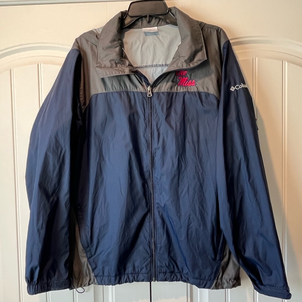 Unisex Ole Miss Columbia Blue and Gray Windbreaker